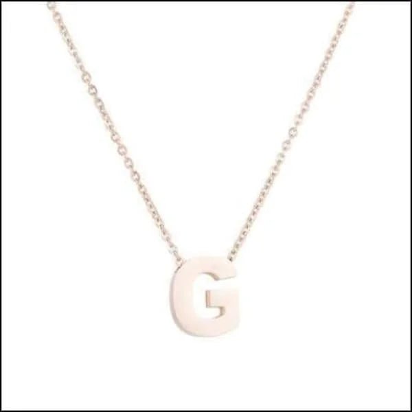 Ros&Atilde;&copy;kleurige Initiaal Ketting RVS &acirc;&euro;&ldquo; 45cm Gepersonaliseerde Letter Ke
