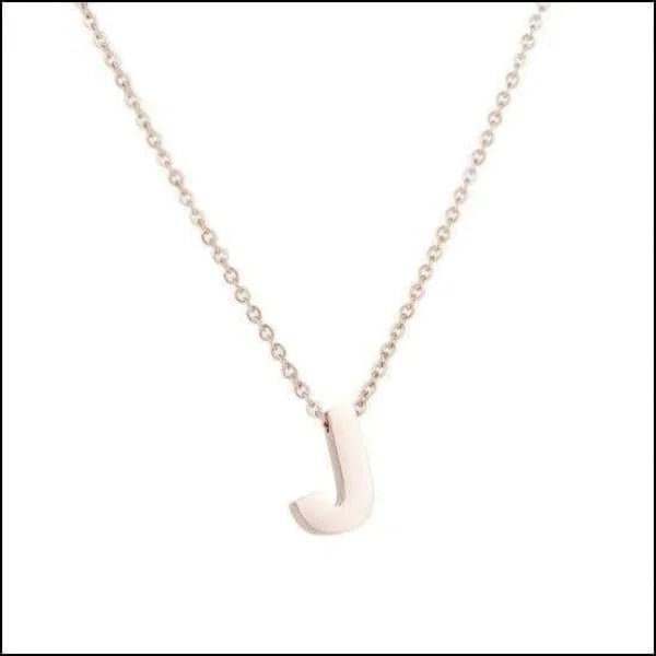 Ros&Atilde;&copy;kleurige Initiaal Ketting RVS &acirc;&euro;&ldquo; 45cm Gepersonaliseerde Letter Ke