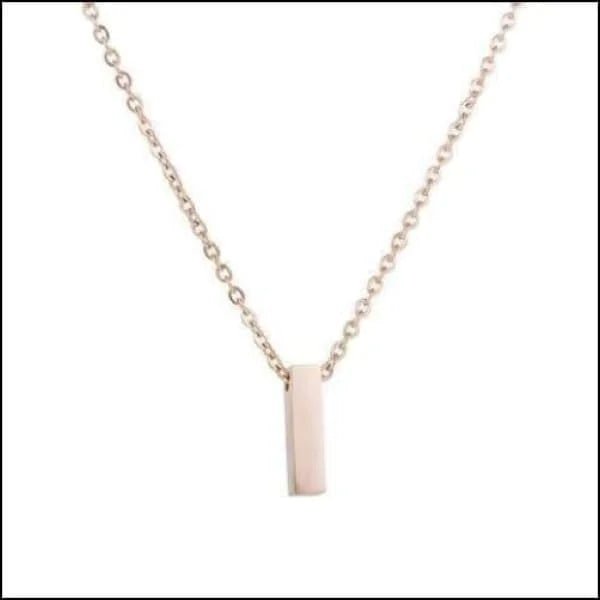 Ros&Atilde;&copy;kleurige Initiaal Ketting RVS &acirc;&euro;&ldquo; 45cm Gepersonaliseerde Letter Ke