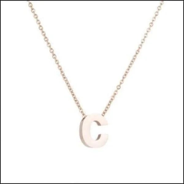 Ros&Atilde;&copy;kleurige Initiaal Ketting RVS &acirc;&euro;&ldquo; 45cm Gepersonaliseerde Letter Ke