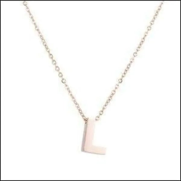 Ros&Atilde;&copy;kleurige Initiaal Ketting RVS &acirc;&euro;&ldquo; 45cm Gepersonaliseerde Letter Ke