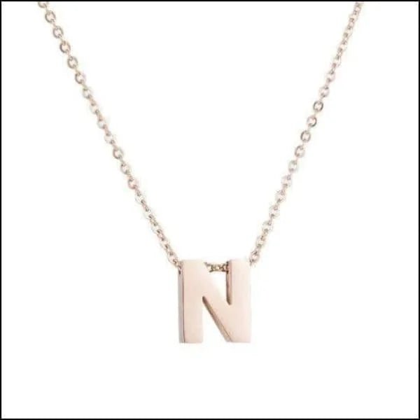 Ros&Atilde;&copy;kleurige Initiaal Ketting RVS &acirc;&euro;&ldquo; 45cm Gepersonaliseerde Letter Ke