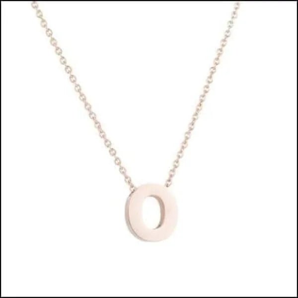 Ros&Atilde;&copy;kleurige Initiaal Ketting RVS &acirc;&euro;&ldquo; 45cm Gepersonaliseerde Letter Ke
