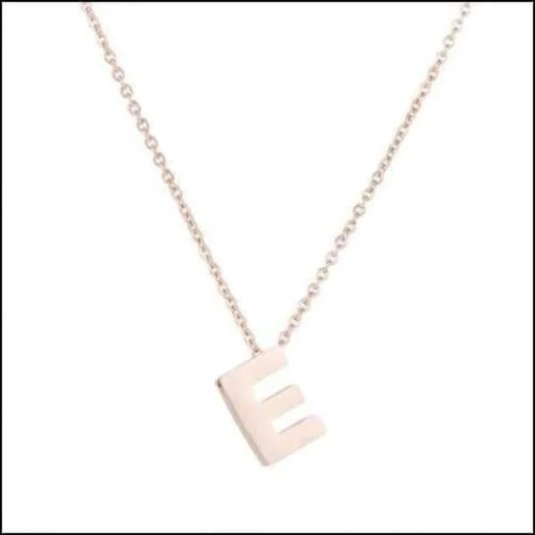 Ros&Atilde;&copy;kleurige Initiaal Ketting RVS &acirc;&euro;&ldquo; 45cm Gepersonaliseerde Letter Ke