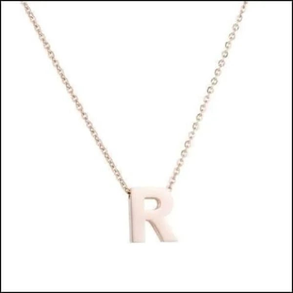 Ros&Atilde;&copy;kleurige Initiaal Ketting RVS &acirc;&euro;&ldquo; 45cm Gepersonaliseerde Letter Ke