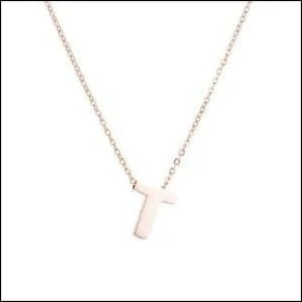 Ros&Atilde;&copy;kleurige Initiaal Ketting RVS &acirc;&euro;&ldquo; 45cm Gepersonaliseerde Letter Ke