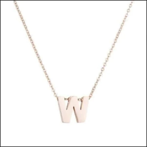 Ros&Atilde;&copy;kleurige Initiaal Ketting RVS &acirc;&euro;&ldquo; 45cm Gepersonaliseerde Letter Ke