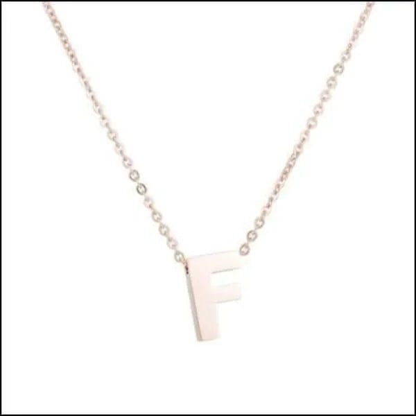 Ros&Atilde;&copy;kleurige Initiaal Ketting RVS &acirc;&euro;&ldquo; 45cm Gepersonaliseerde Letter Ke