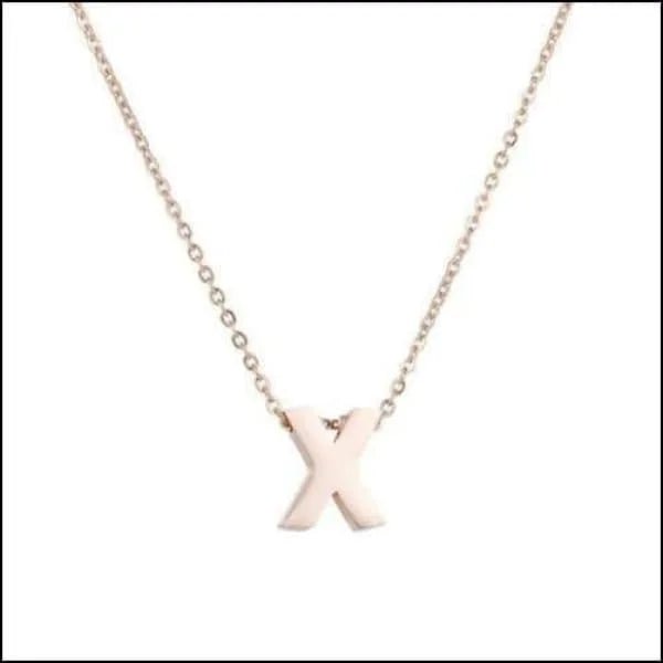 Ros&Atilde;&copy;kleurige Initiaal Ketting RVS &acirc;&euro;&ldquo; 45cm Gepersonaliseerde Letter Ke