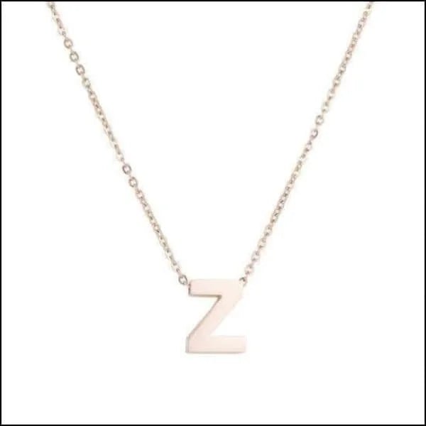 Ros&Atilde;&copy;kleurige Initiaal Ketting RVS &acirc;&euro;&ldquo; 45cm Gepersonaliseerde Letter Ke