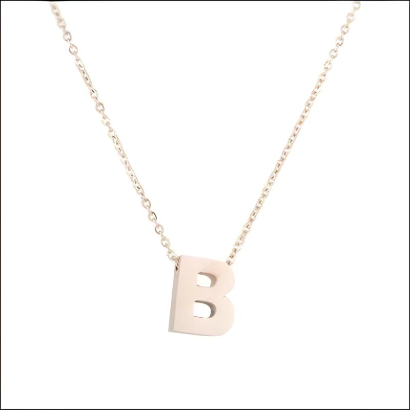 Ros&Atilde;&copy;kleurige Initiaal Ketting RVS &acirc;&euro;&ldquo; 45cm Gepersonaliseerde Letter Ke