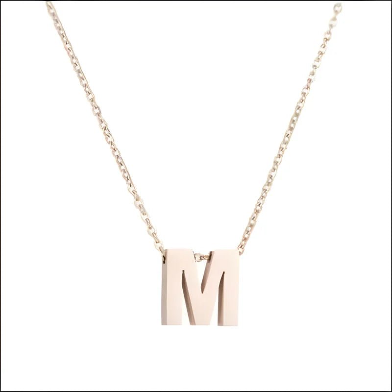 Ros&Atilde;&copy;kleurige Initiaal Ketting RVS &acirc;&euro;&ldquo; 45cm Gepersonaliseerde Letter Ke