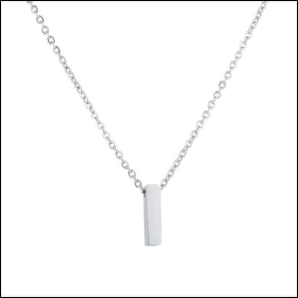 Stalen Initiaal Letterketting Vrouw &acirc;&euro;&ldquo; 45cm Zilverkleurig Gepersonaliseerd - F - D