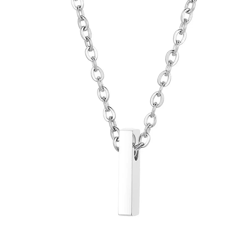 Stalen Initiaal Letterketting Vrouw &acirc;&euro;&ldquo; 45cm Zilverkleurig Gepersonaliseerd - I - D
