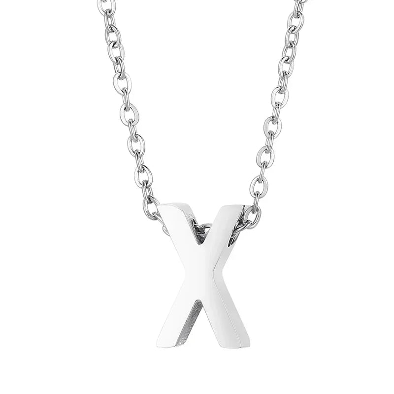 Stalen Initiaal Letterketting Vrouw &acirc;&euro;&ldquo; 45cm Zilverkleurig Gepersonaliseerd - X - D