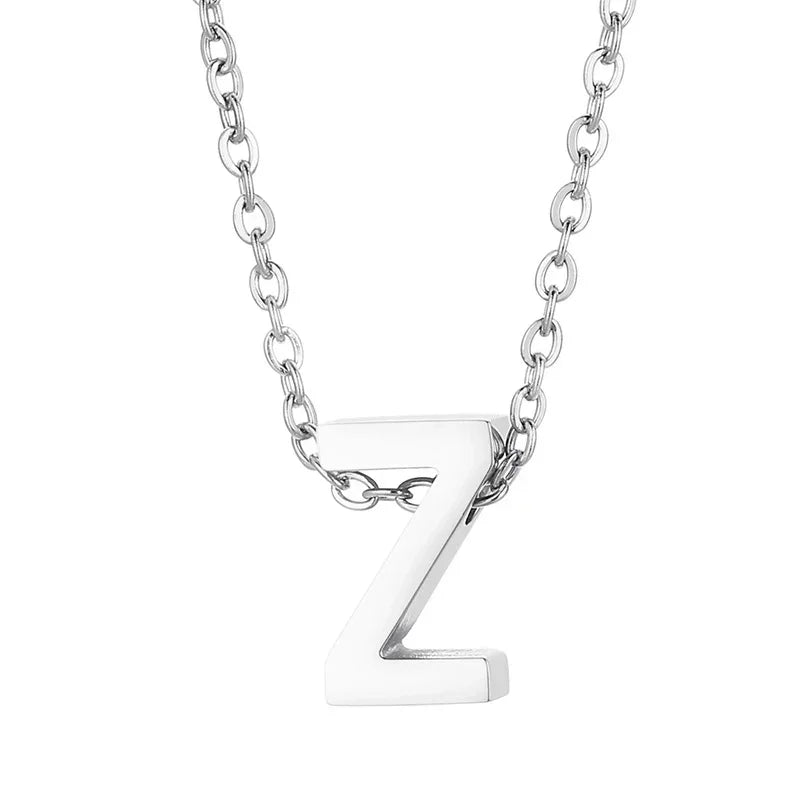 Stalen Initiaal Letterketting Vrouw &acirc;&euro;&ldquo; 45cm Zilverkleurig Gepersonaliseerd - Z - D