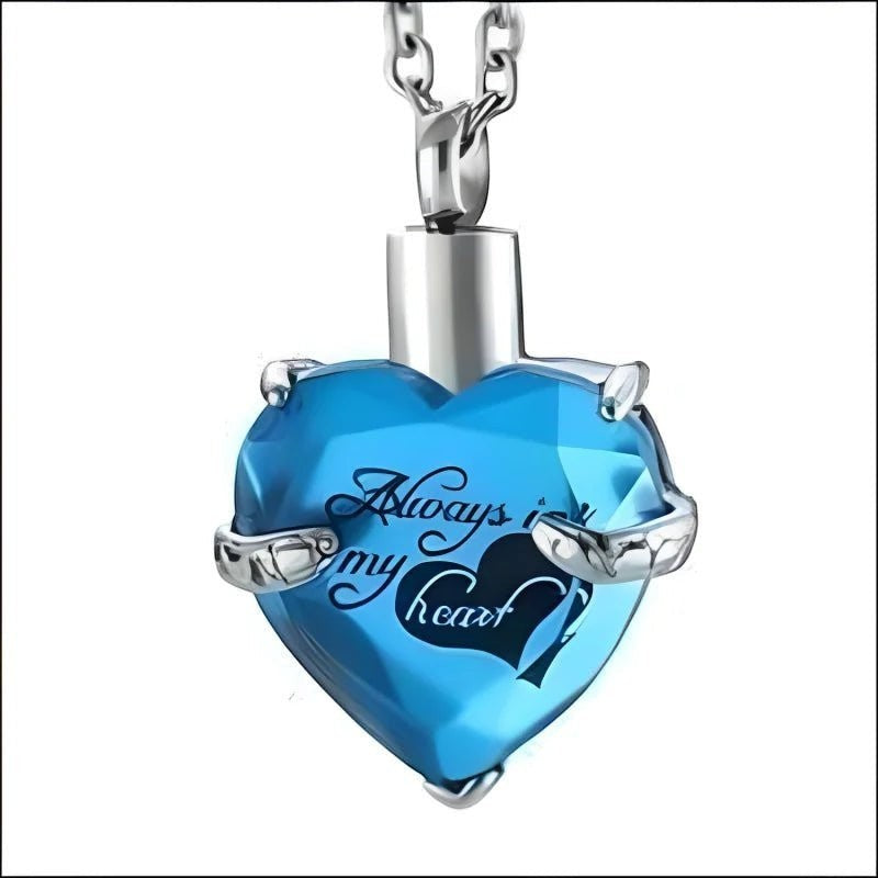 Turquoise Stalen Ashanger Hart &acirc;&euro;&ldquo; RVS Gedenksieraad Zonder Ketting - Unisex