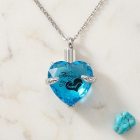 Turquoise Stalen Ashanger Hart &acirc;&euro;&ldquo; RVS Gedenksieraad Zonder Ketting - Unisex