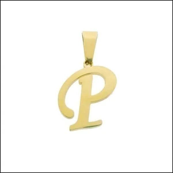RVS Sierlijke Letter Hanger Initiaal Diverse Kleuren - Gepersonaliseerde Bedel - P - Unisex