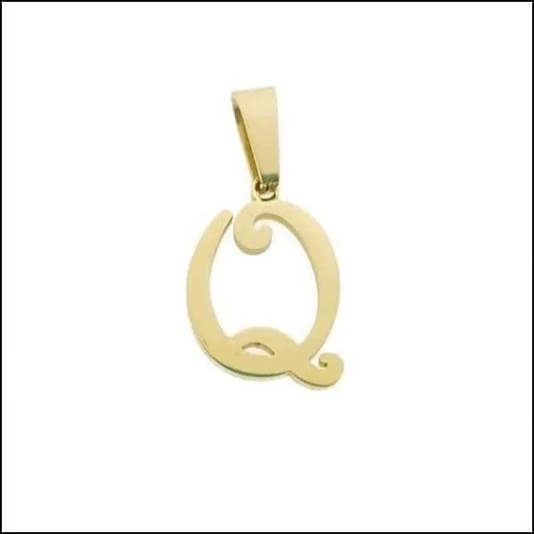 RVS Sierlijke Letter Hanger Initiaal Diverse Kleuren - Gepersonaliseerde Bedel - Q - Unisex