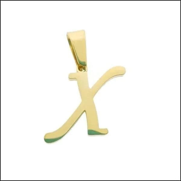 RVS Sierlijke Letter Hanger Initiaal Diverse Kleuren - Gepersonaliseerde Bedel - X - Unisex
