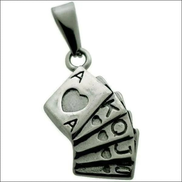 Stalen Hanger Speelkaarten - Zilverkleurig - Unisex