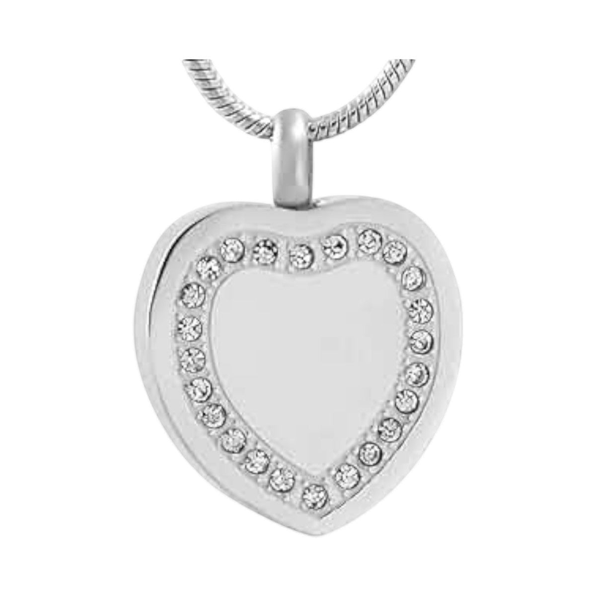 Hart ashanger met zirkonia rand &acirc;&euro;&ldquo; zilverkleurig - Unisex