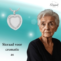 Hart ashanger met zirkonia rand &acirc;&euro;&ldquo; zilverkleurig - Unisex