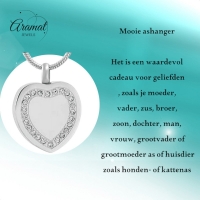 Hart ashanger met zirkonia rand &acirc;&euro;&ldquo; zilverkleurig - Unisex