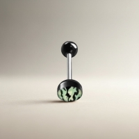 Stalen tongpiercing camouflage kleuren - Zwart-Blauw -