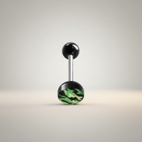 Stalen tongpiercing camouflage kleuren - Zwart-Blauw -