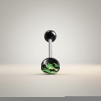 Stalen tongpiercing camouflage kleuren - Zwart-Blauw -