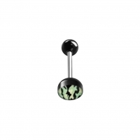 Stalen tongpiercing camouflage kleuren - Zwart-Blauw -