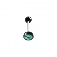 Stalen tongpiercing camouflage kleuren - Zwart-Rood -