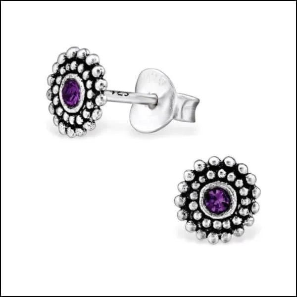 925 Zilveren Bali Oorbellen Rond - Etnisch Design - Opaal Wit/6mm -