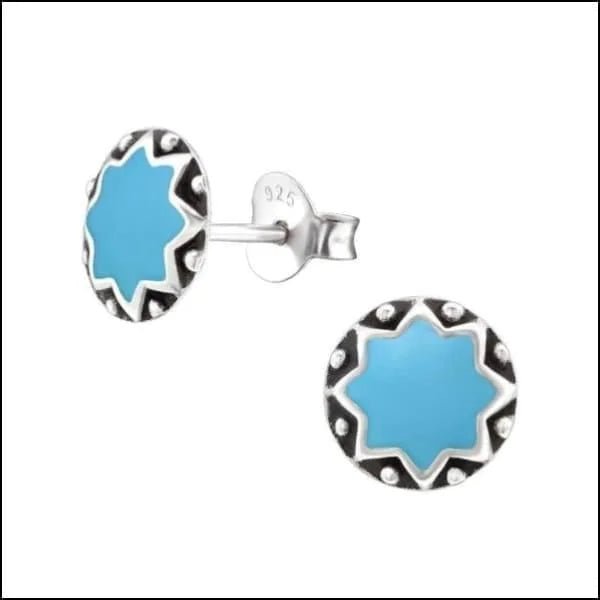 925 Zilveren Bali Oorbellen Rond - Etnisch Design - Roze Cat eye/6mm -