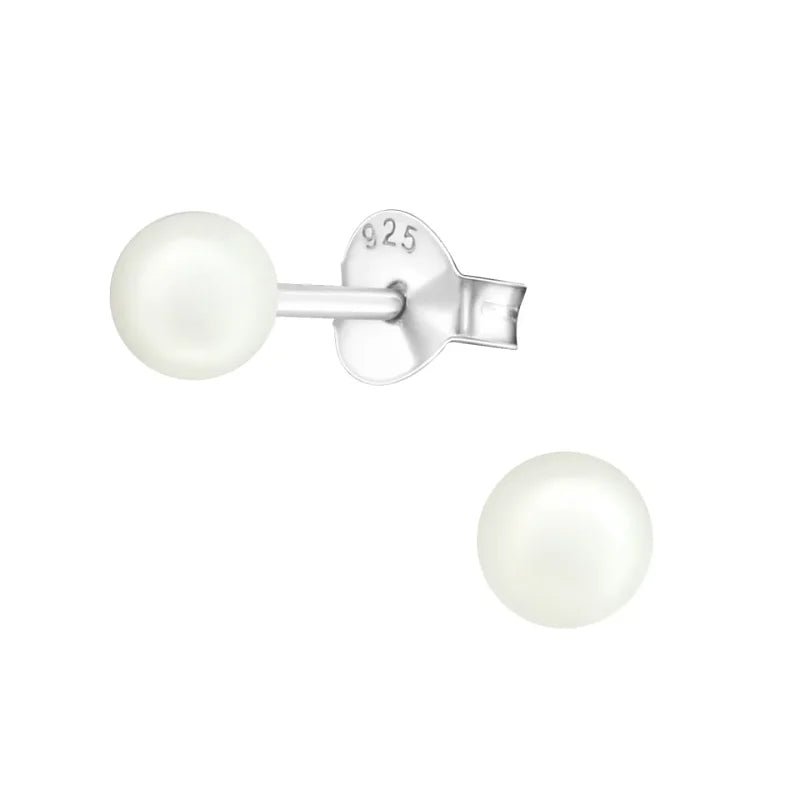 Zilveren Parel Oorbellen - Subtiele 4mm - Creme -