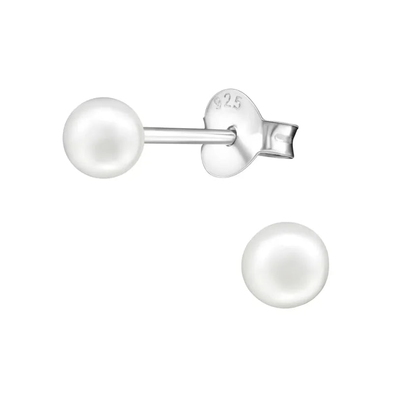 Zilveren Parel Oorbellen - Subtiele 4mm - Wit -