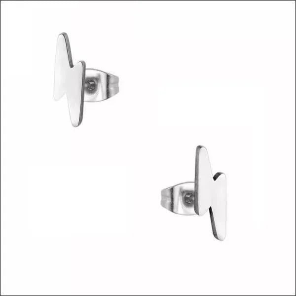 RVS Bliksem Oorbellen 10x4mm Diverse Kleuren - Flits Oorstekers - Goudkleur -