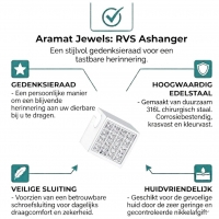 Stalen Ashanger Kubus met Zirkonia &acirc;&euro;&ldquo; 12mm Gedenksieraad Assieraad - Ros&Atilde;&c