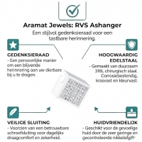 Stalen Ashanger Kubus met Zirkonia &acirc;&euro;&ldquo; 12mm Gedenksieraad Assieraad - Ros&Atilde;&c