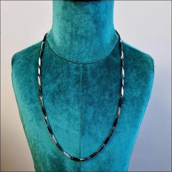 Zwart-Zilver Stalen Schakelketting 60cm &acirc;&euro;&ldquo; Stoere Herenketting RVS - Unisex
