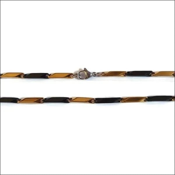 Goudkleurige Bamboo Ketting Staal &acirc;&euro;&ldquo; Unieke Schakelketting RVS Unisex - 60cm - Uni