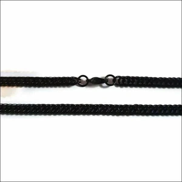 Zwarte Stalen Gourmetketting 60cm - Heren