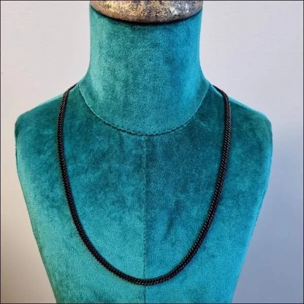 Zwarte Stalen Gourmetketting 60cm - Heren