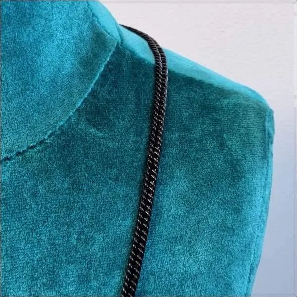 Zwarte Stalen Gourmetketting 60cm - Heren