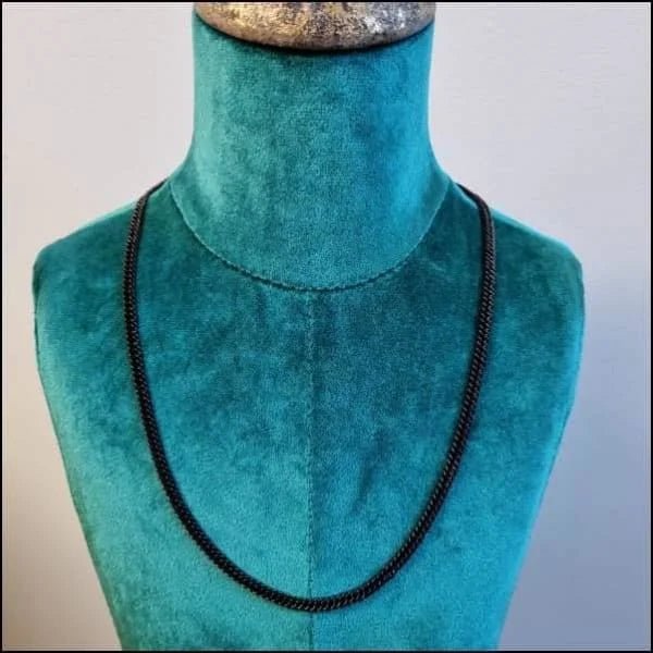 Zwarte Stalen Gourmetketting 60cm - Heren
