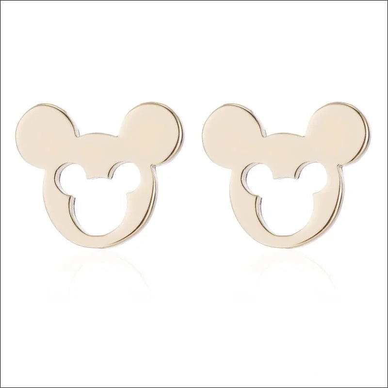 RVS Mickey Mouse Oorbellen 10mm Zilverkleur - Disney Oorstekers - Goudkleurig -