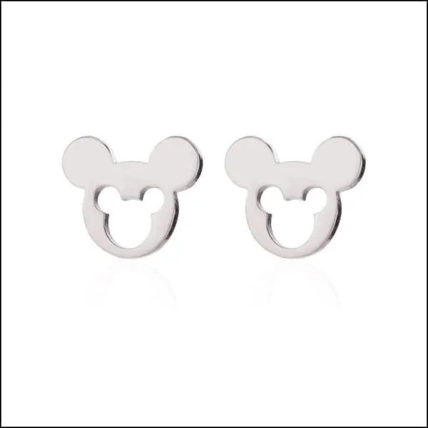 RVS Mickey Mouse Oorbellen 10mm Zilverkleur - Disney Oorstekers - Goudkleurig -
