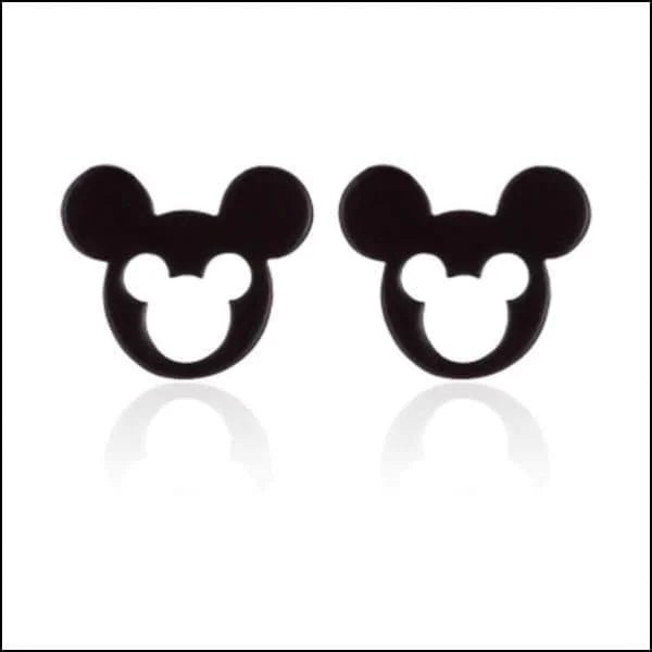 RVS Mickey Mouse Oorbellen 10mm Zilverkleur - Disney Oorstekers - Ros&Atilde;&copy;kleurig -